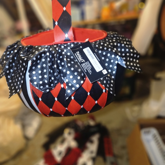 Harlequin Clown Costume for Kids - Black, White, Red - Picture 2 of 5